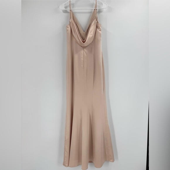 After Six by Dessy Cowl Back Long Maxi Dress Gown, Toasted‎ Sugar, Size 2, NWT - Picture 12 of 15